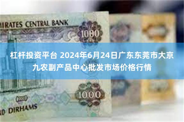 杠杆投资平台 2024年6月24日广东东莞市大京九农副产品中心批发市场价格行情