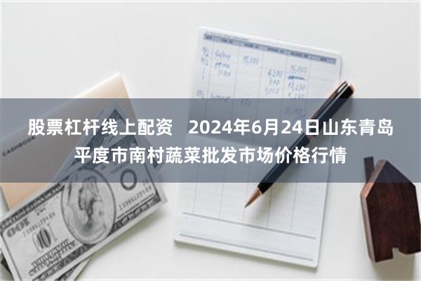 股票杠杆线上配资   2024年6月24日山东青岛平度市南村蔬菜批发市场价格行情