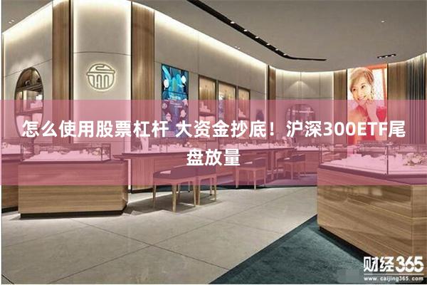 怎么使用股票杠杆 大资金抄底！沪深300ETF尾盘放量